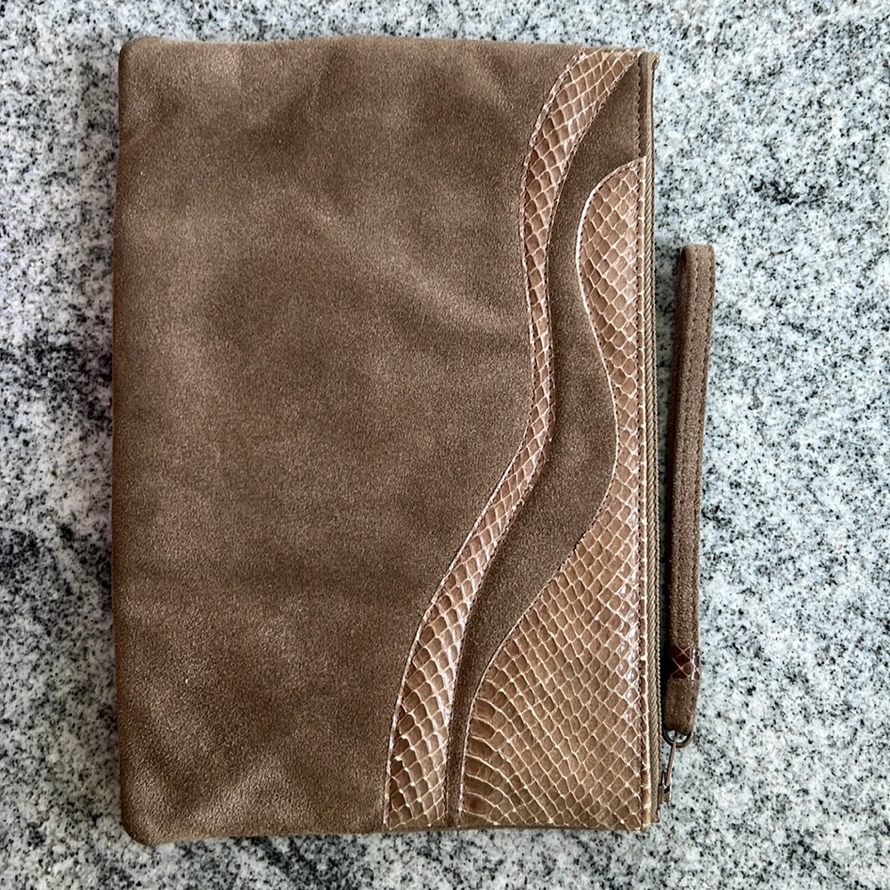 Vintage Ruth Saltz suede clutch y2k designer